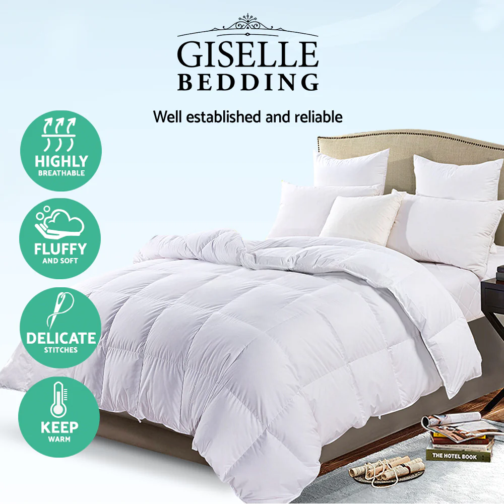 Giselle Bedding 700GSM Duck Down Feather Quilt King - Image 4