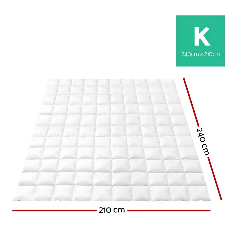 Giselle Bedding 700GSM Duck Down Feather Quilt King - Image 7