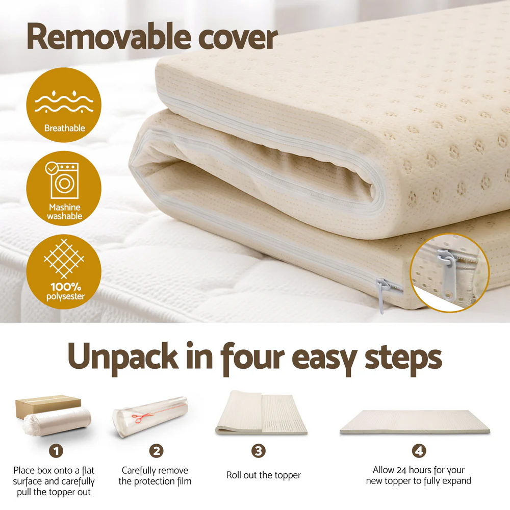 Giselle Bedding Latex Mattress Topper 5cm Single - Image 7
