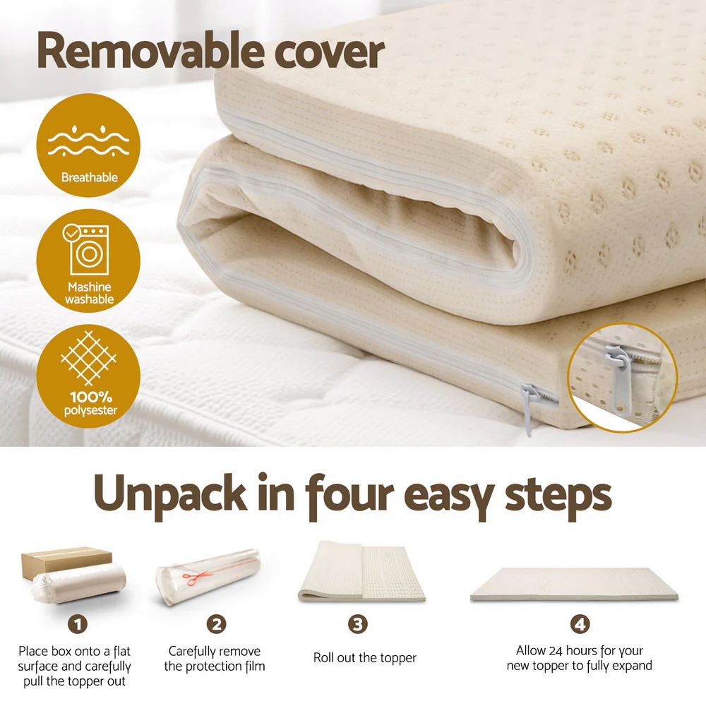 Giselle Bedding Latex Mattress Topper 7.5cm Single - Image 7
