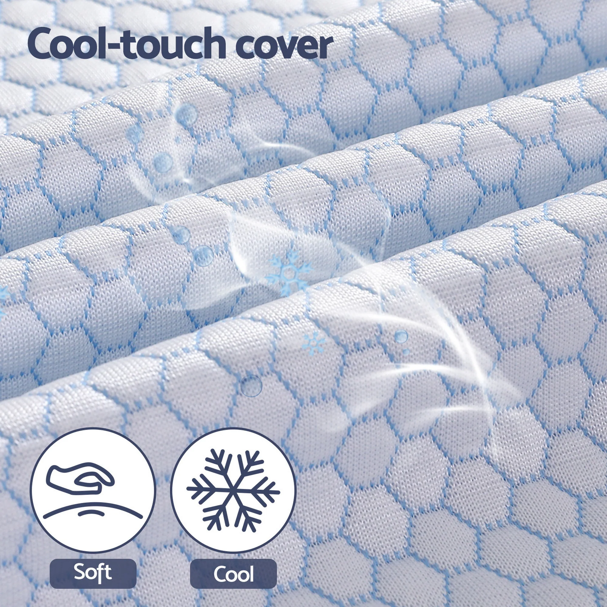 Giselle Bedding Latex Topper 100% Natural Latex Toppers 7-zone w/ Ice Silk Cool-touch Fabric Cooling Cover Double 5cm - Image 5