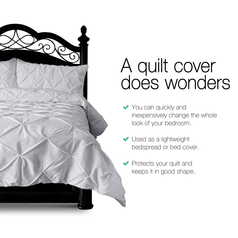 Giselle Bedding Quilt Cover Set Diamond Grey Super King - Image 3