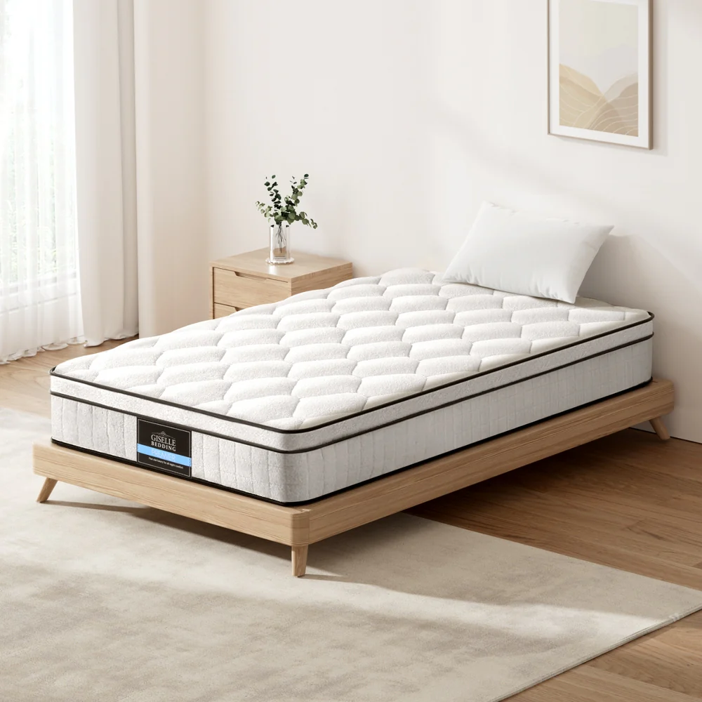 Giselle Bedding Mattress Boucle Fabric Cover Medium Firm 22cm Single - Image 7