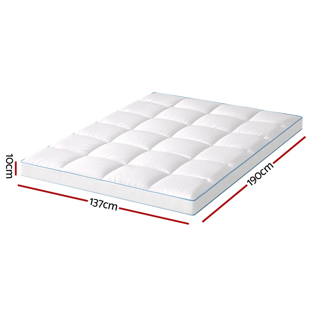Giselle Bedding Mattress Topper Pillowtop Bamboo 10cm Double - Image 3