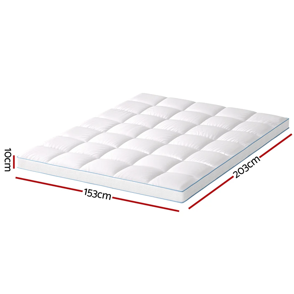 Giselle Bedding Mattress Topper Pillowtop Bamboo 10cm Queen - Image 3