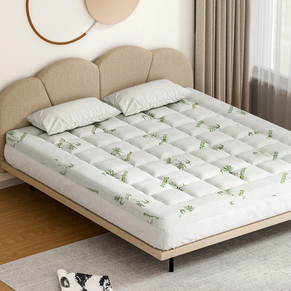 Giselle Bedding Mattress Topper Pillowtop Bamboo 7.5cm King - Image 2