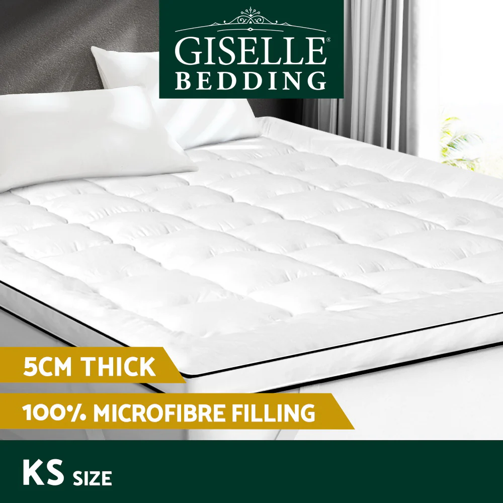 Giselle Bedding Mattress Topper Pillowtop - King Single - Image 3