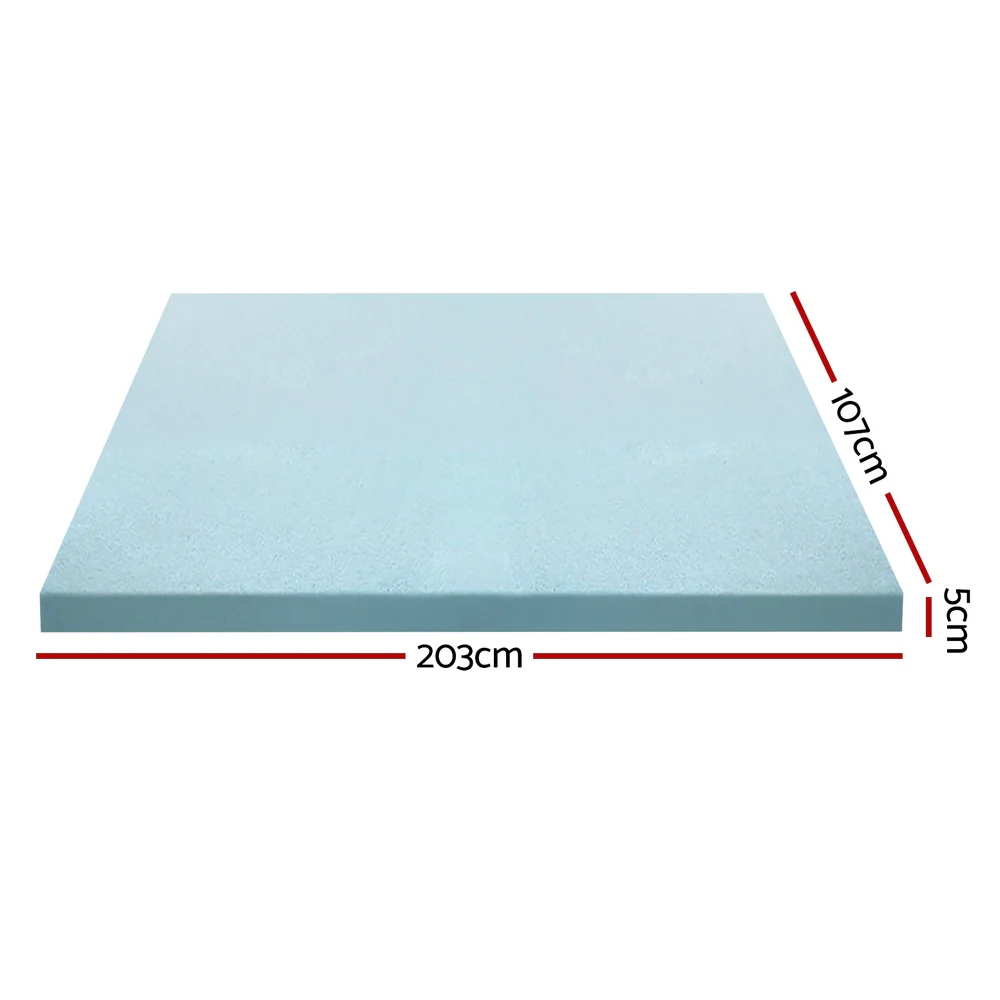 Giselle Bedding Memory Foam Mattress Topper Cool Gel 5cm King Single - Image 3