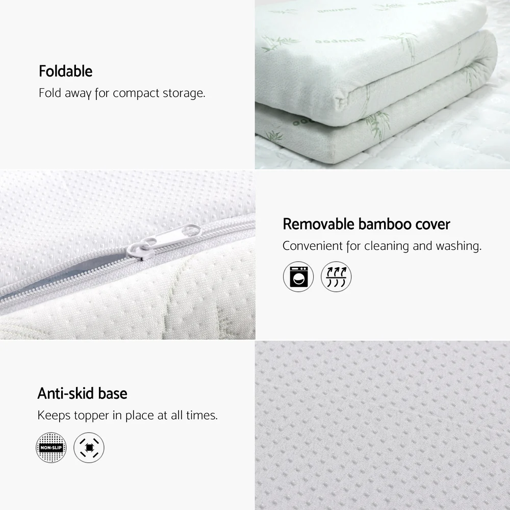 Giselle Bedding Memory Foam Mattress Topper Cool Gel 5cm King Single - Image 5