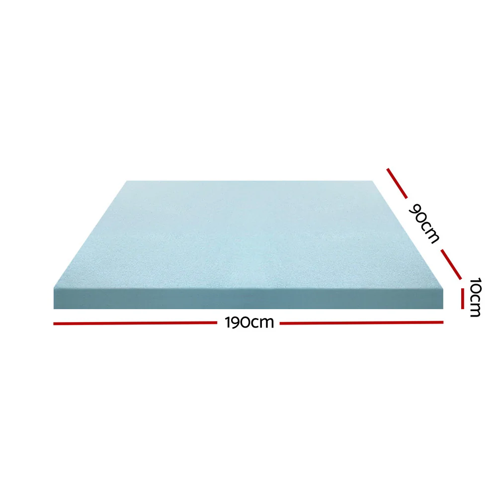 Giselle Bedding Memory Foam Mattress Topper Cool Gel Bed Mat Bamboo 10cm Single - Image 2