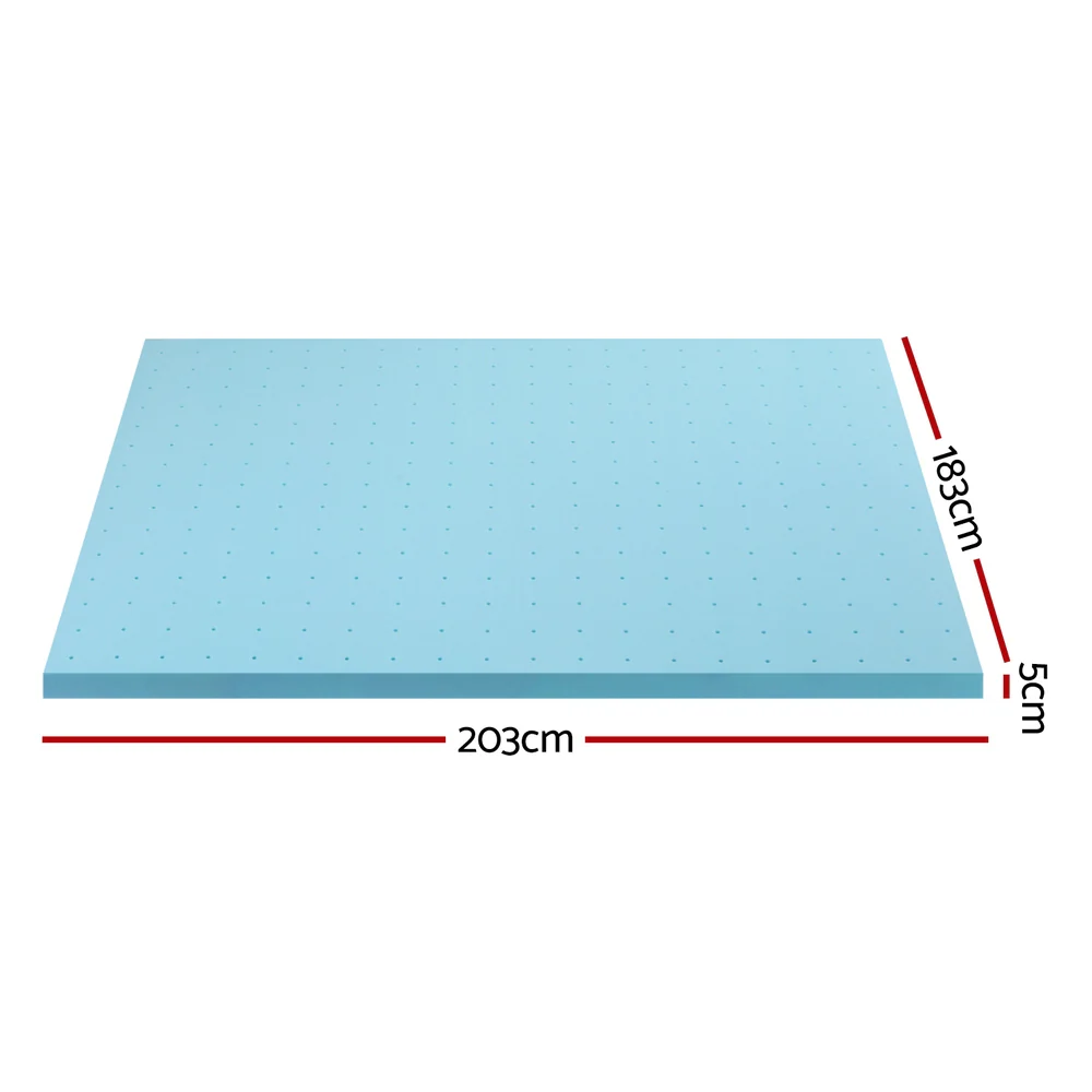 Giselle Bedding Memory Foam Mattress Topper Ventilated Cool Gel 5cm King - Image 3