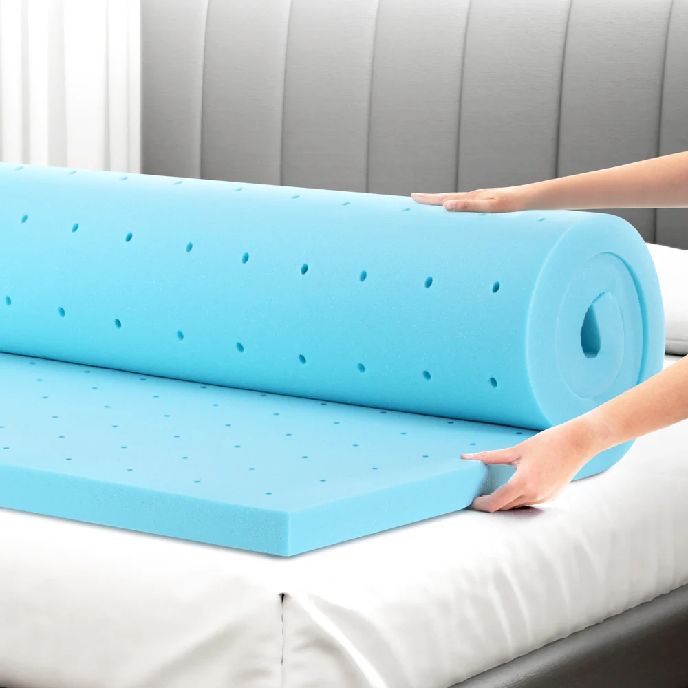 Giselle Bedding Memory Foam Mattress Topper Ventilated Cool Gel 5cm King Single - Image 2