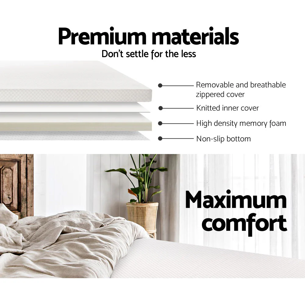 Giselle Bedding Memory Foam Mattress Topper 8cm Single - Image 5