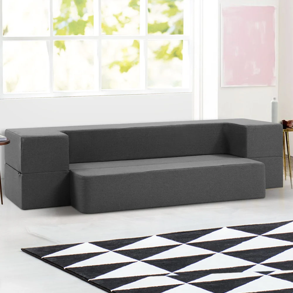 Giselle Bedding Foldable Mattress Folding Foam Sofa Bed Chair Grey - Image 2