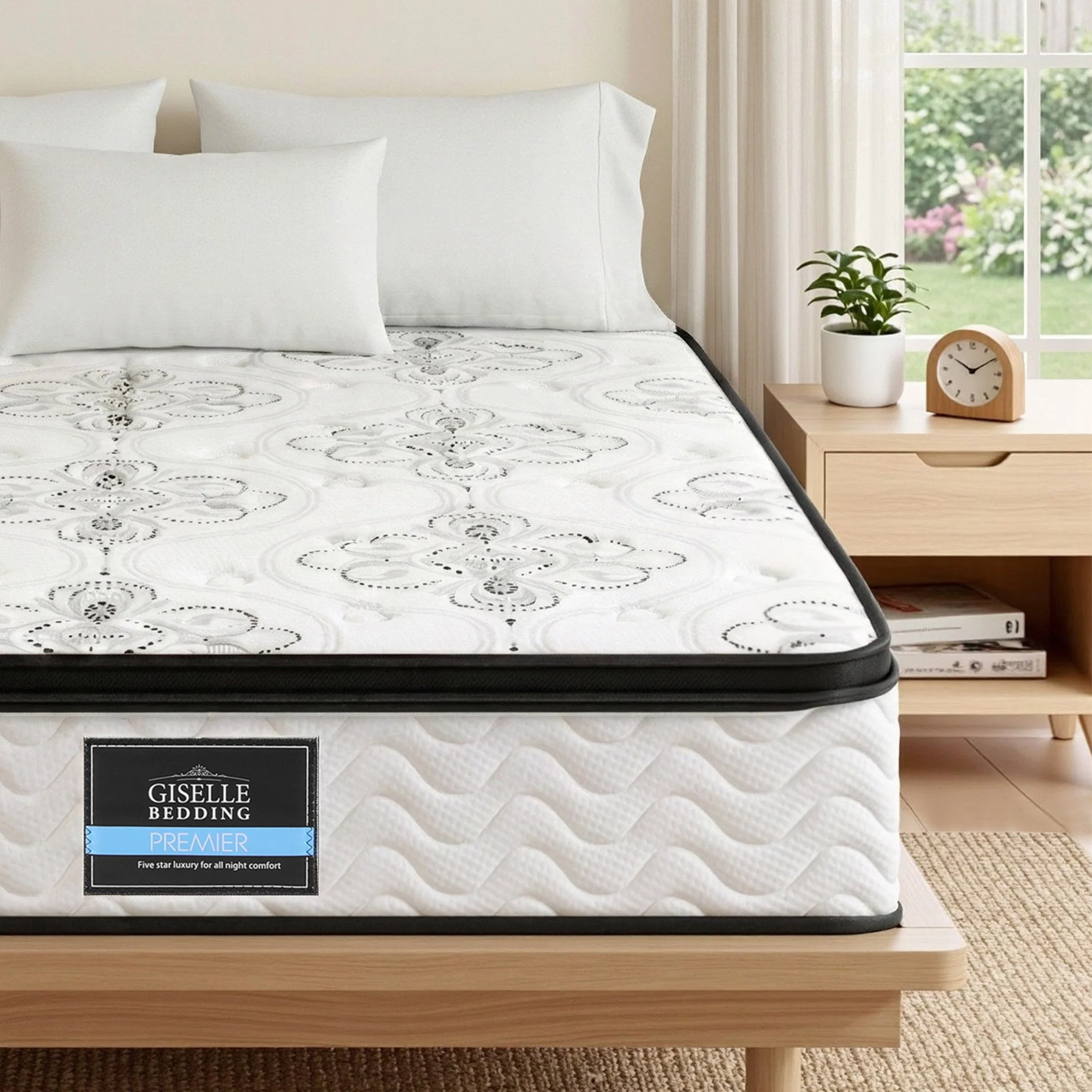 Giselle Bedding Queen Mattress 30cm Pocket Spring Euro Top Medium Firm Foam - Image 11