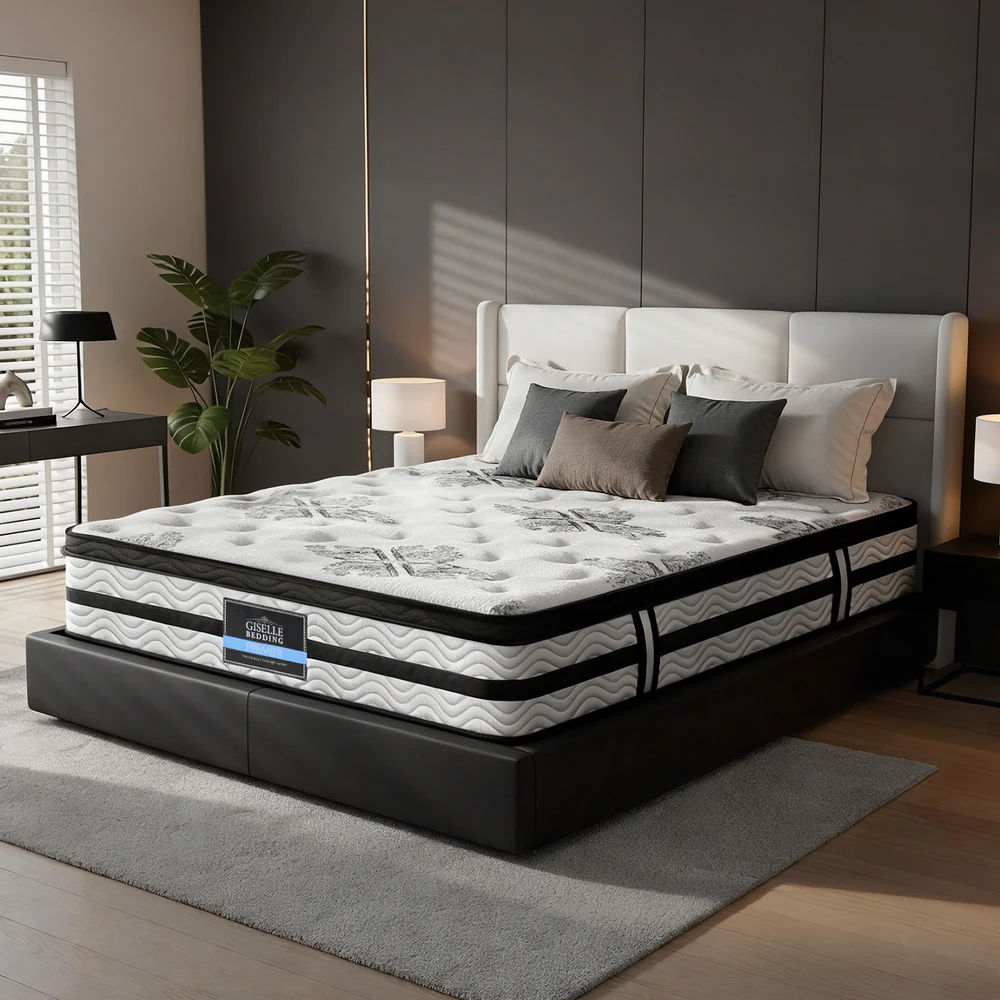 Giselle Bedding 34cm Mattress Euro Top Pocket Spring Queen - Image 9