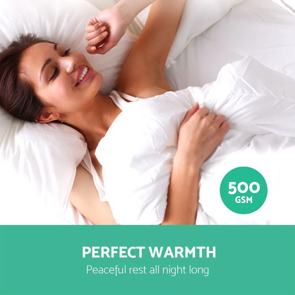 Giselle Bedding 500GSM Goose Down Feather Quilt Queen - Image 5