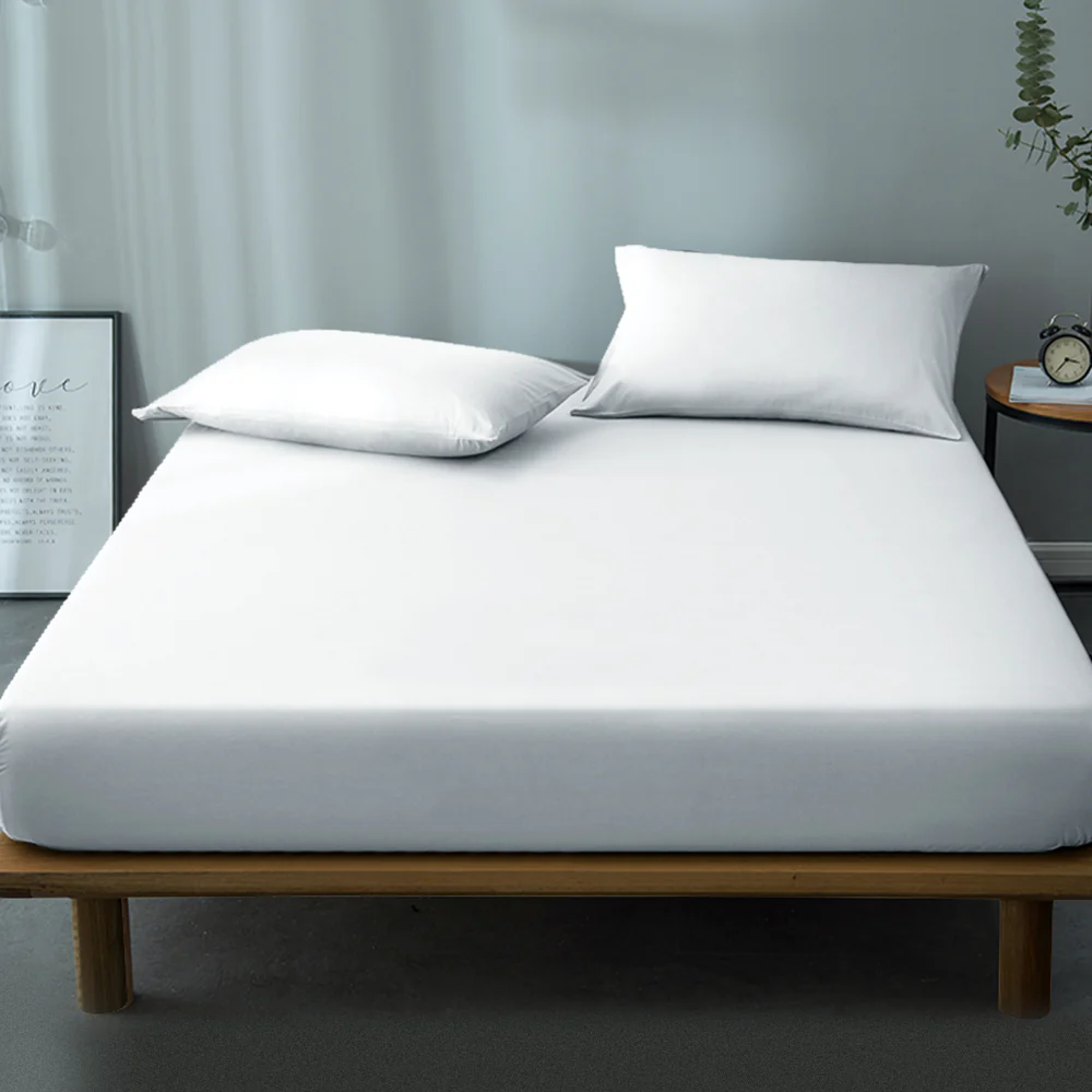 Giselle Bedding Bamboo Breathable Mattress Protector Queen in White - Image 2