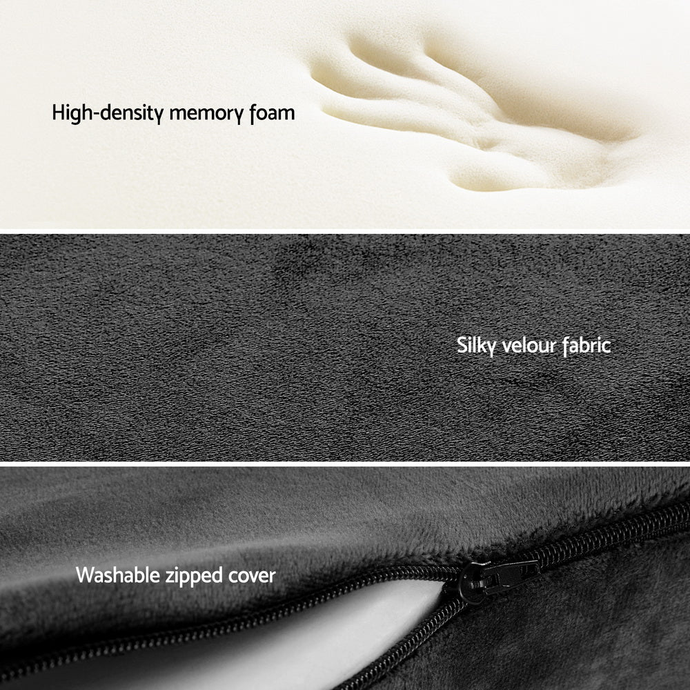Giselle Bedding Seat Cushion Memory Foam Pillow Back Pain Relief Chair Pad Black - Image 5