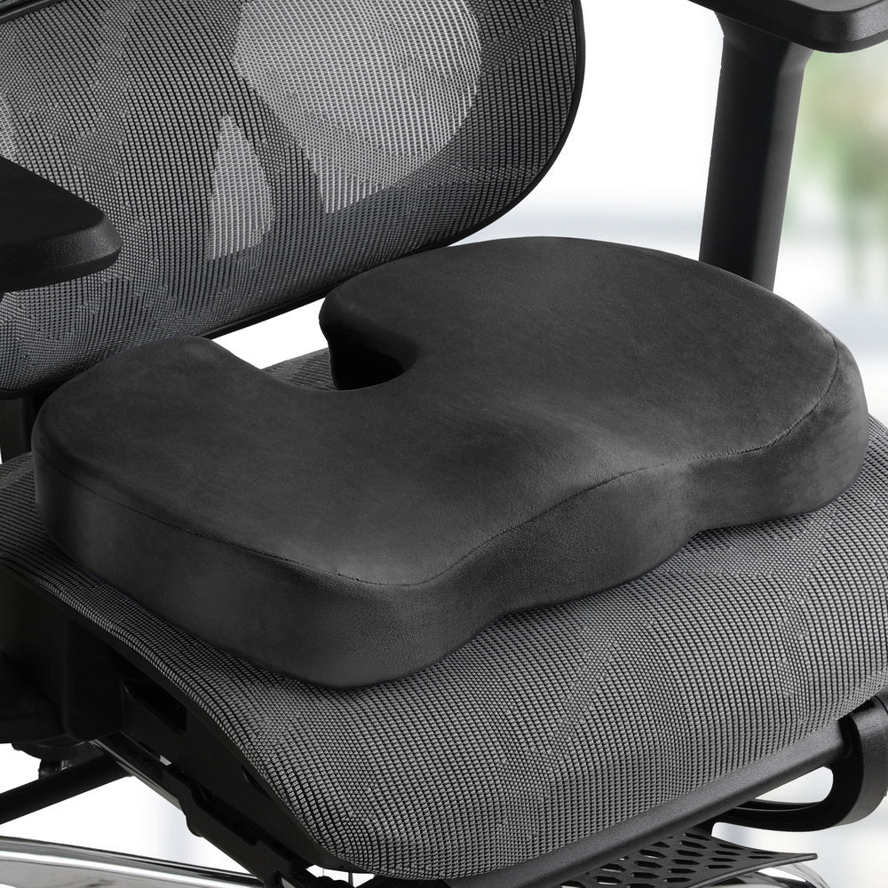 Giselle Bedding Seat Cushion Memory Foam Pillow Back Pain Relief Chair Pad Black - Image 7