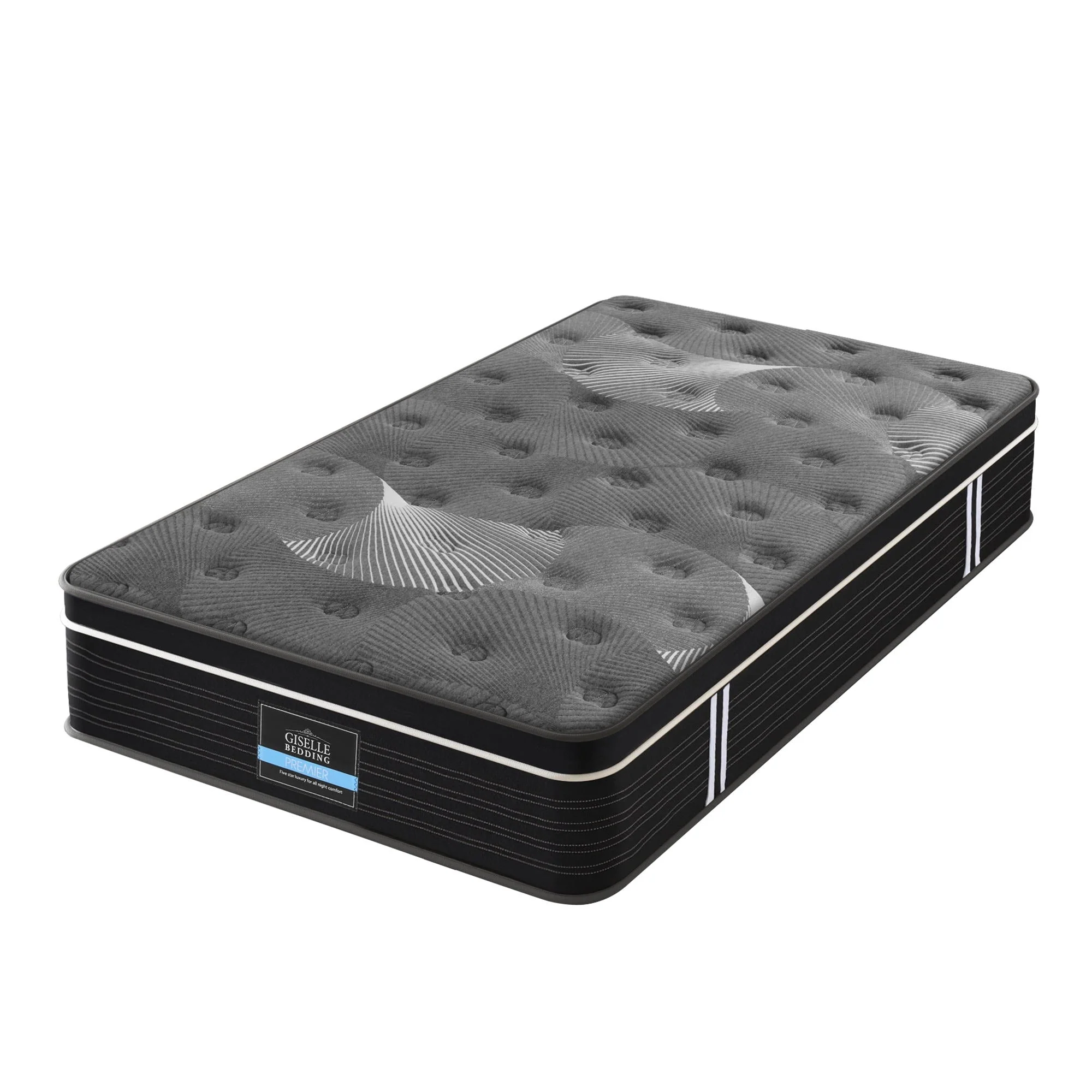 Giselle Bedding Single Mattress 35cm Euro Top with Graphene Cooling Comfort Medium Firm