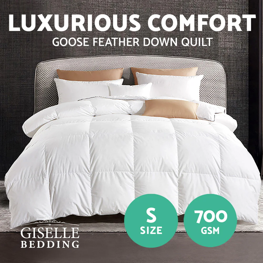 Giselle Bedding 700GSM Goose Down Feather Quilt Single - Image 3