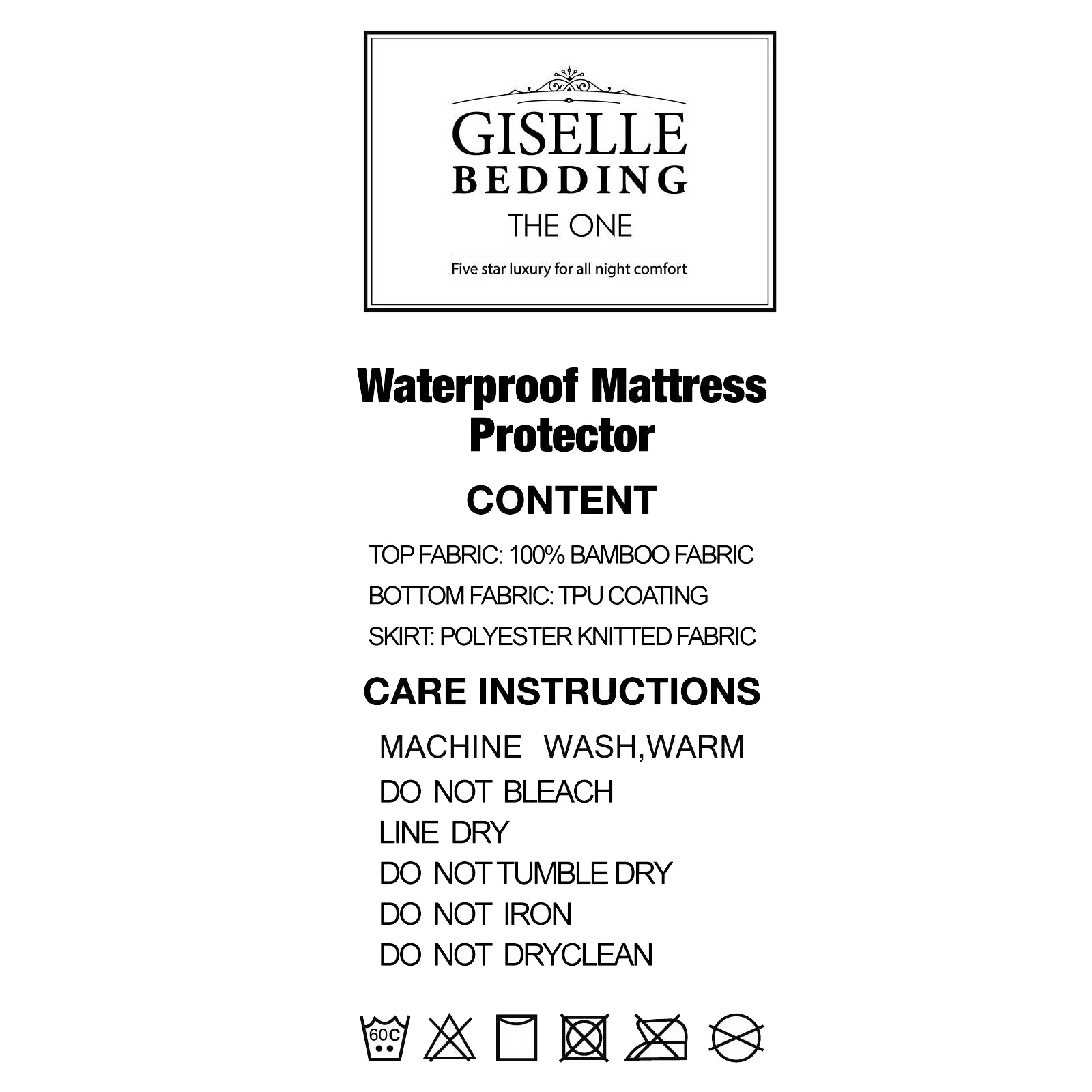 Giselle Bedding Bamboo Breathable Mattress Protector Single in White - Image 6