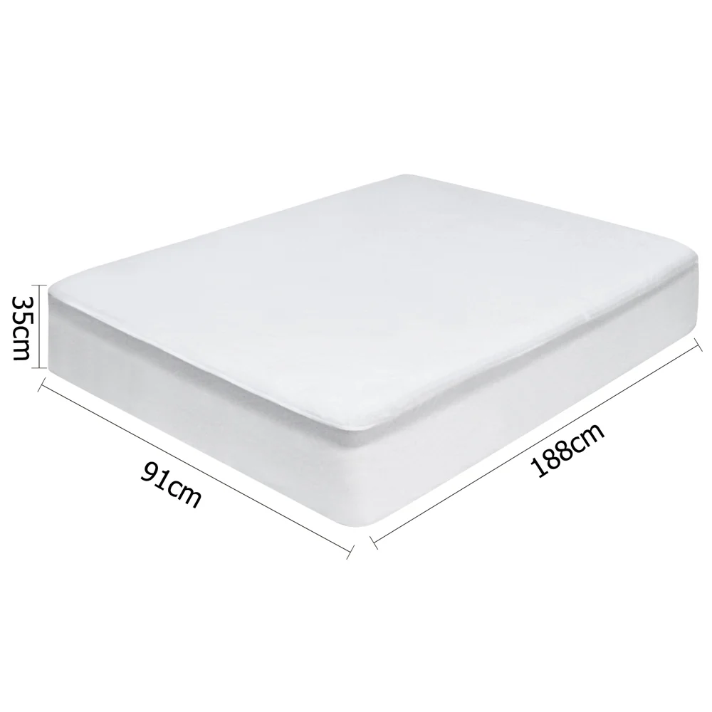 Giselle Bedding Bamboo Breathable Mattress Protector Single in White - Image 7