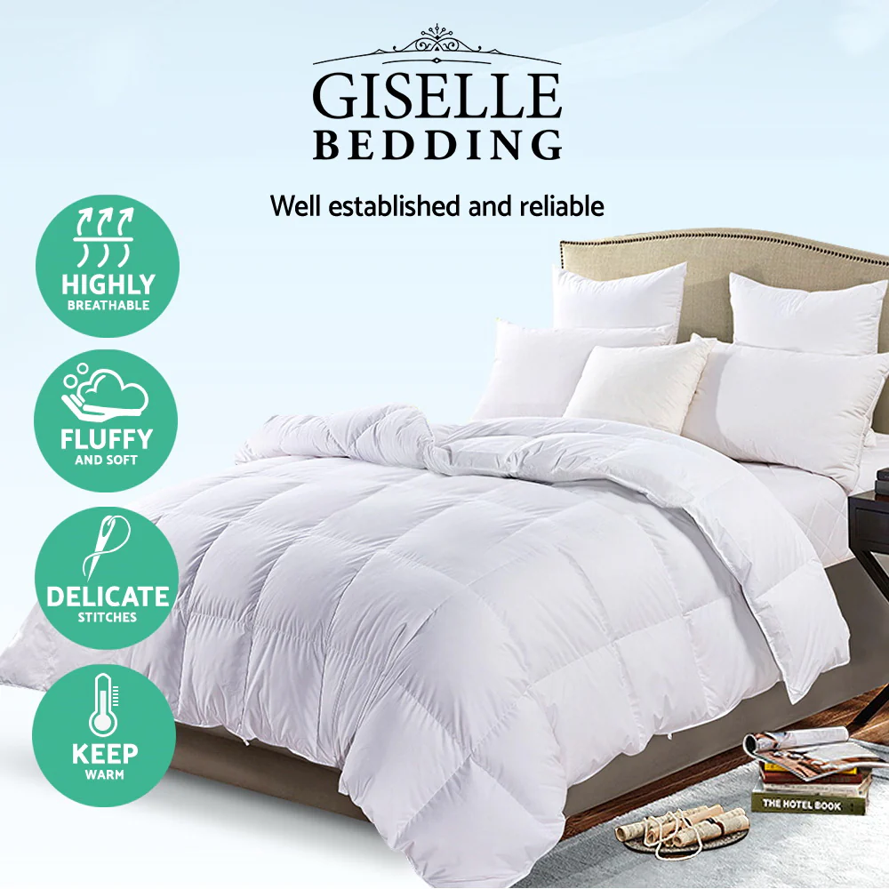 Giselle Bedding 700GSM Duck Down Feather Quilt Super King - Image 4