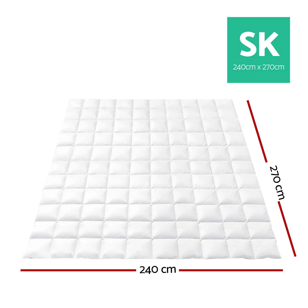 Giselle Bedding 700GSM Duck Down Feather Quilt Super King - Image 7