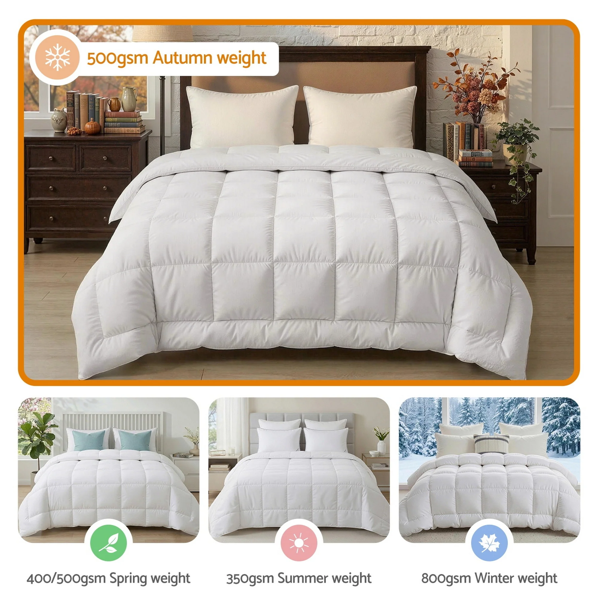 Giselle Bedding Wool Quilt 500GSM Thick Queen Winter Doona Baffle Box Construction 100% Wool Filling - Image 7