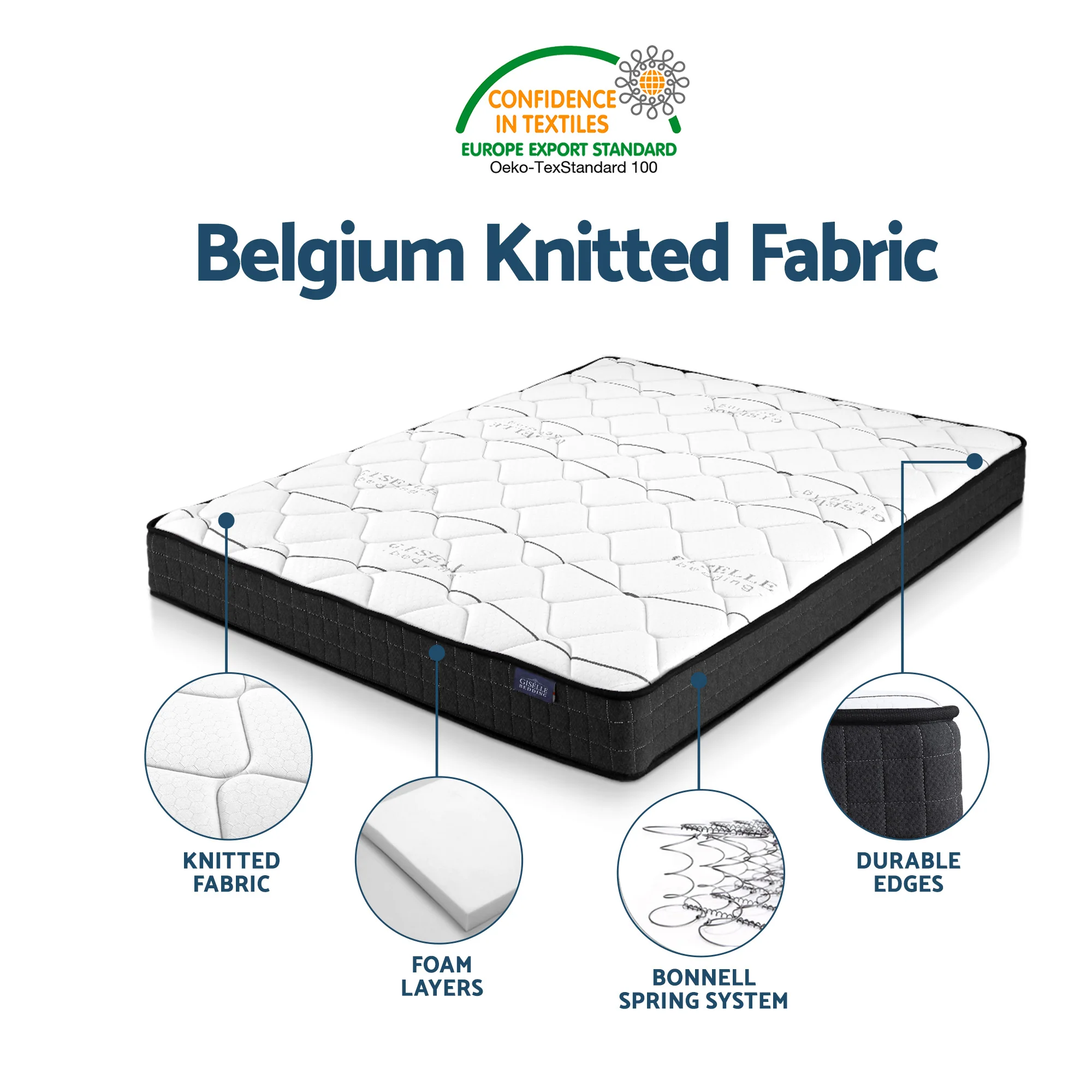 Giselle Double Mattress 16cm and Artiss Metal Bed Frame Set for Guest Rooms Studios - Image 5