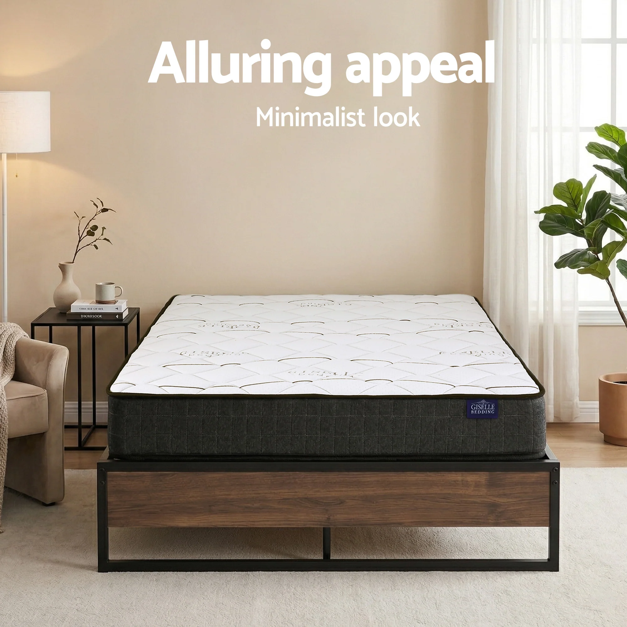Giselle Double Mattress 16cm and Artiss Metal Bed Frame Set for Guest Rooms Studios - Image 7