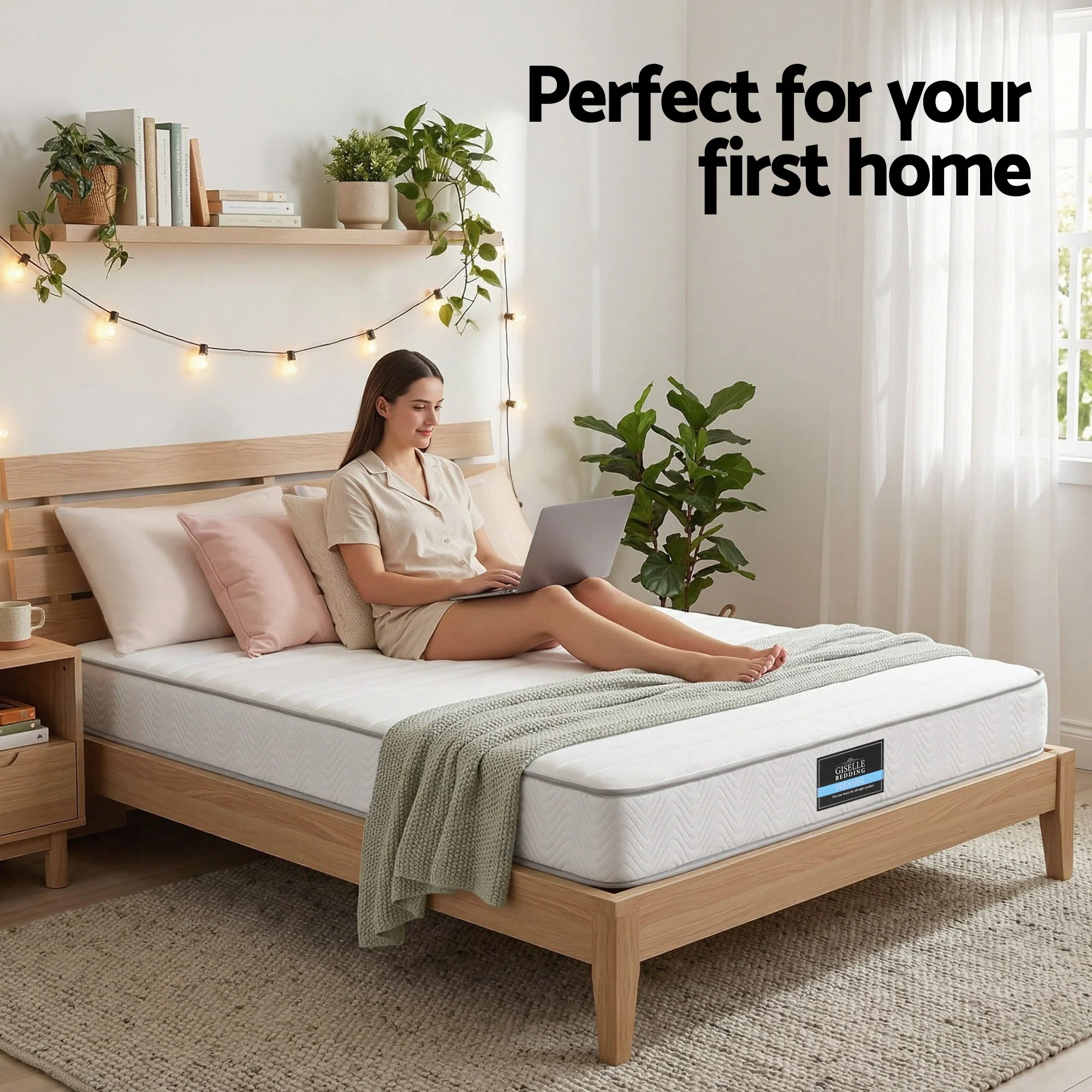 Giselle Double Mattress 20cm with Reinforced Edge Support Egg-Crate Foam - Image 7