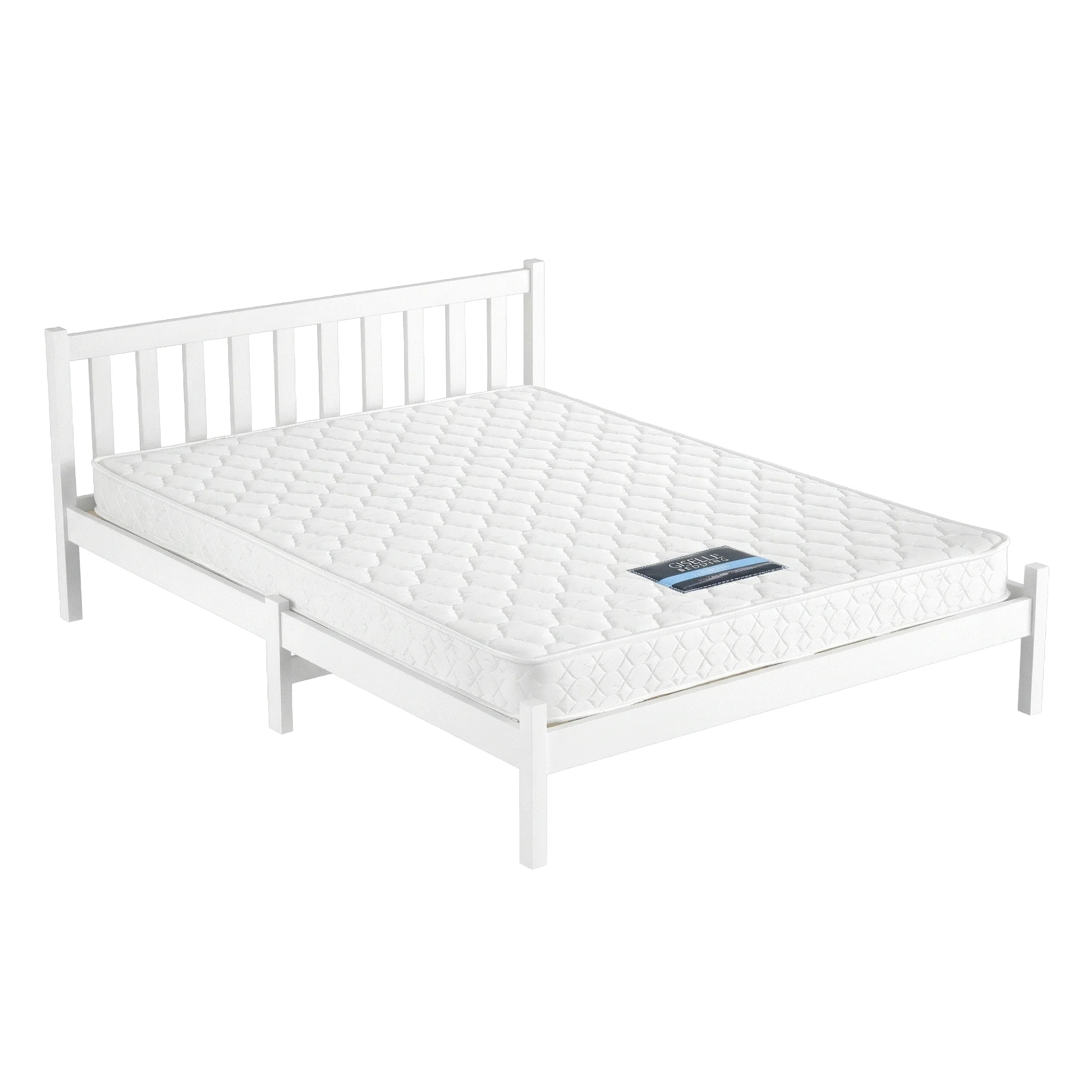 Giselle Double Mattress with Artiss Wooden Bed Frame Natural Pine Timber Base