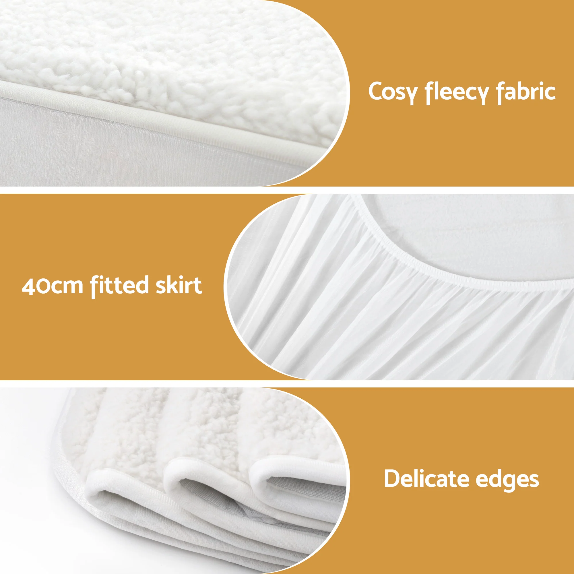 Giselle Electric Blanket LED Remote Sherpa Fleece Underlay Fully Fitted Machine Washable King Single - Image 7