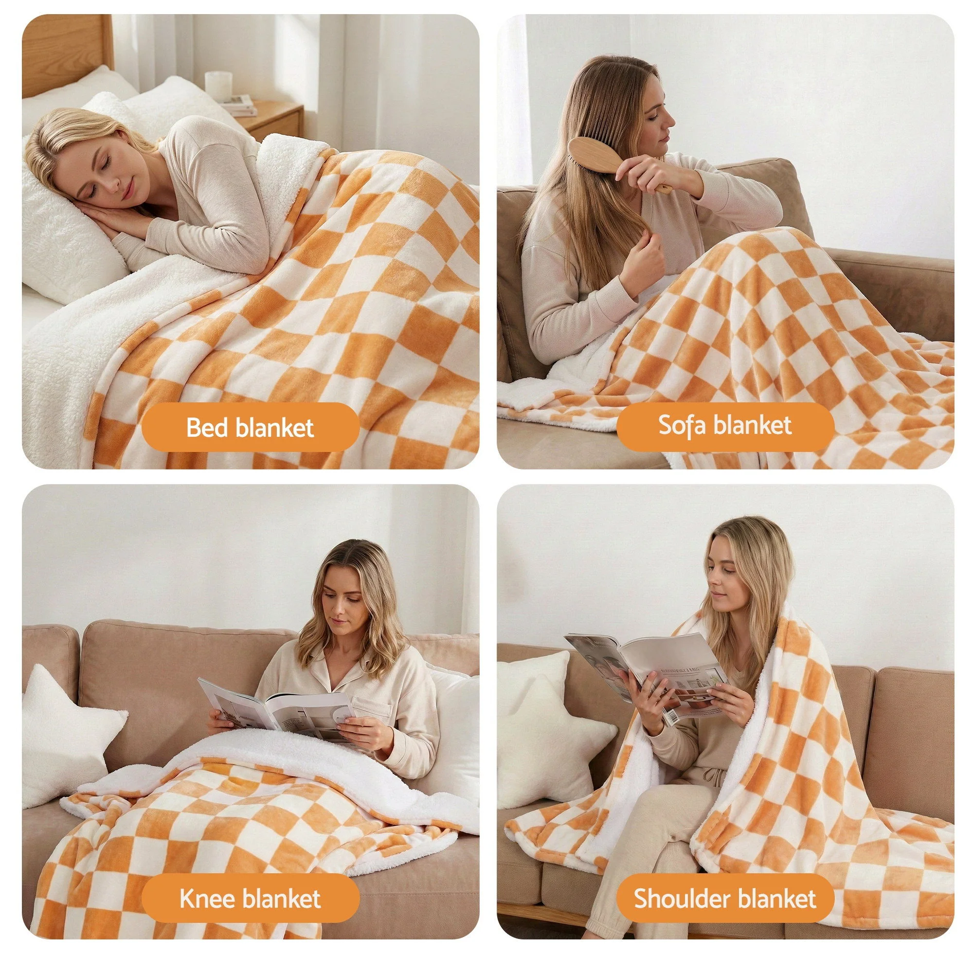 Giselle Electric Throw Rug Dual Side Fleece Flannel Heated Blanket Yellow - Image 9