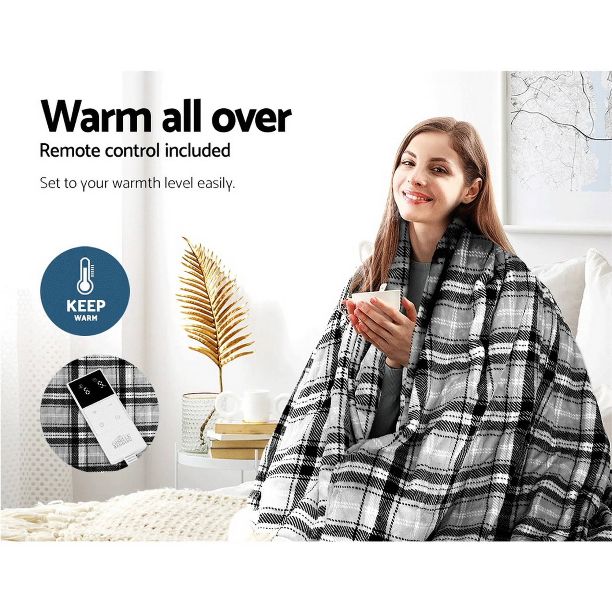 Giselle Electric Throw Rug Heated Blanket Flannel - Image 3