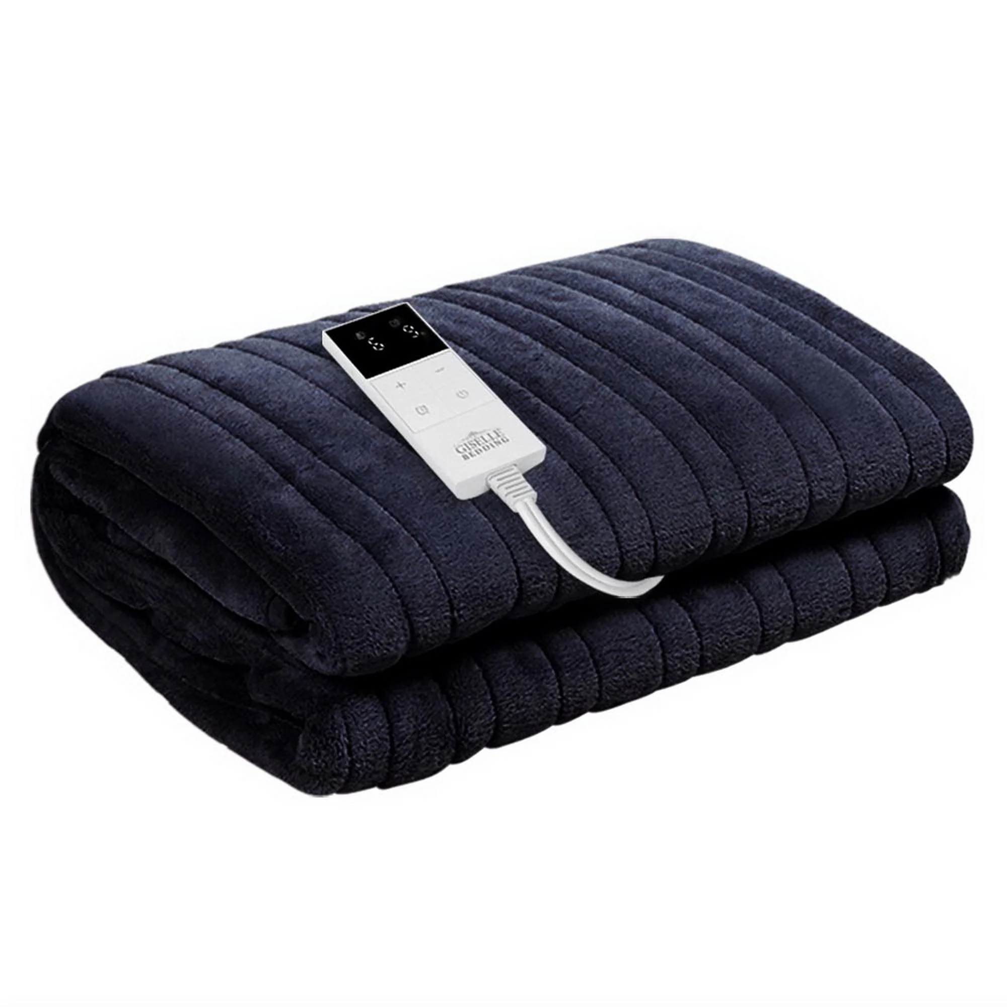 Giselle Electric Throw Rug Heated Blanket Fleece Charcoal