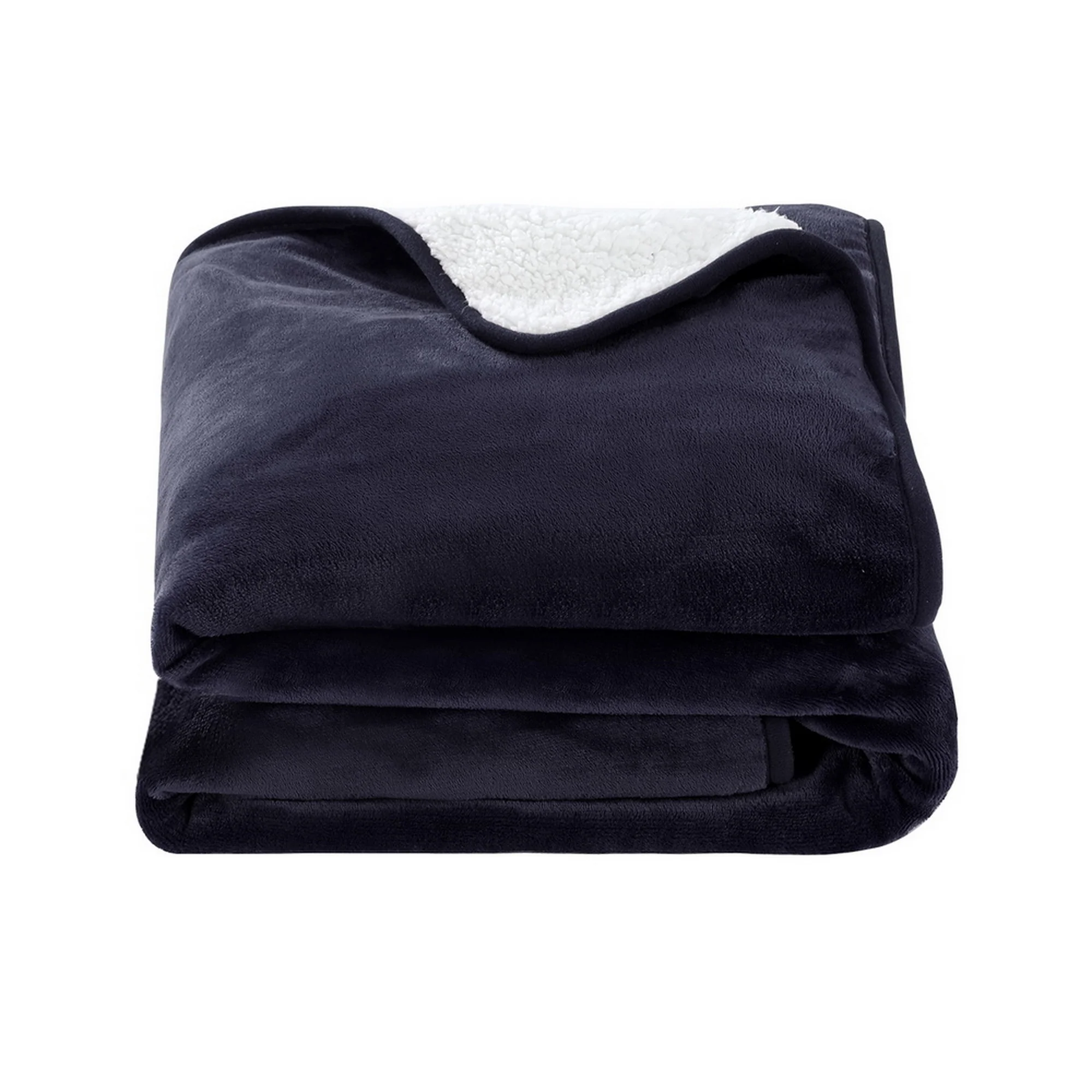 Giselle Electric Throw Rug Heated Blanket Fleece Navy Blue - Image 3
