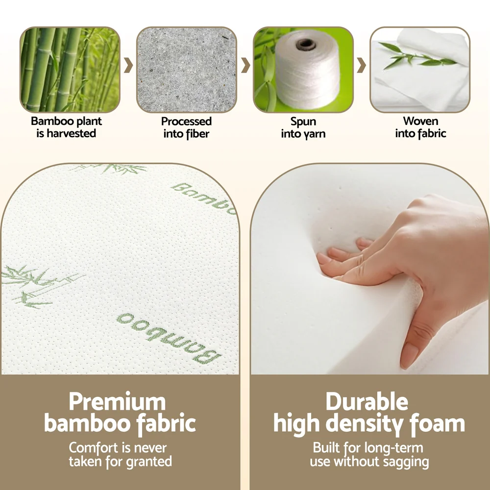 Giselle Foldable Mattress Folding Foam Mattresses Bamboo Queen - Image 6
