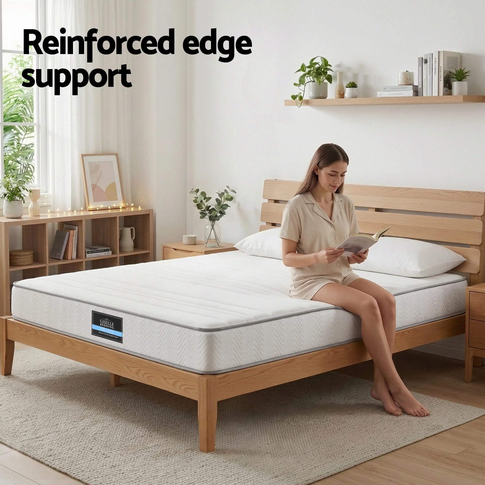 Giselle King Mattress 20cm with Reinforced Edge Support Egg-Crate Foam - Image 8