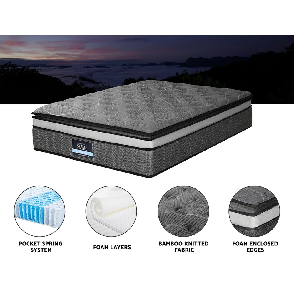 Giselle Bedding 34cm Mattress Double Layer Pocket Spring Double - Image 5