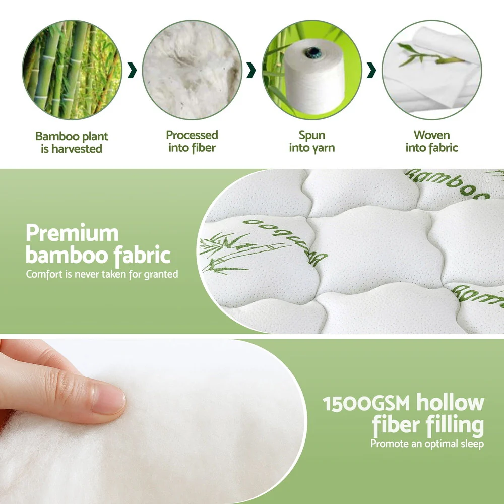Giselle Mattress Topper 11cm Pillowtop toppers Bamboo Double - Image 6