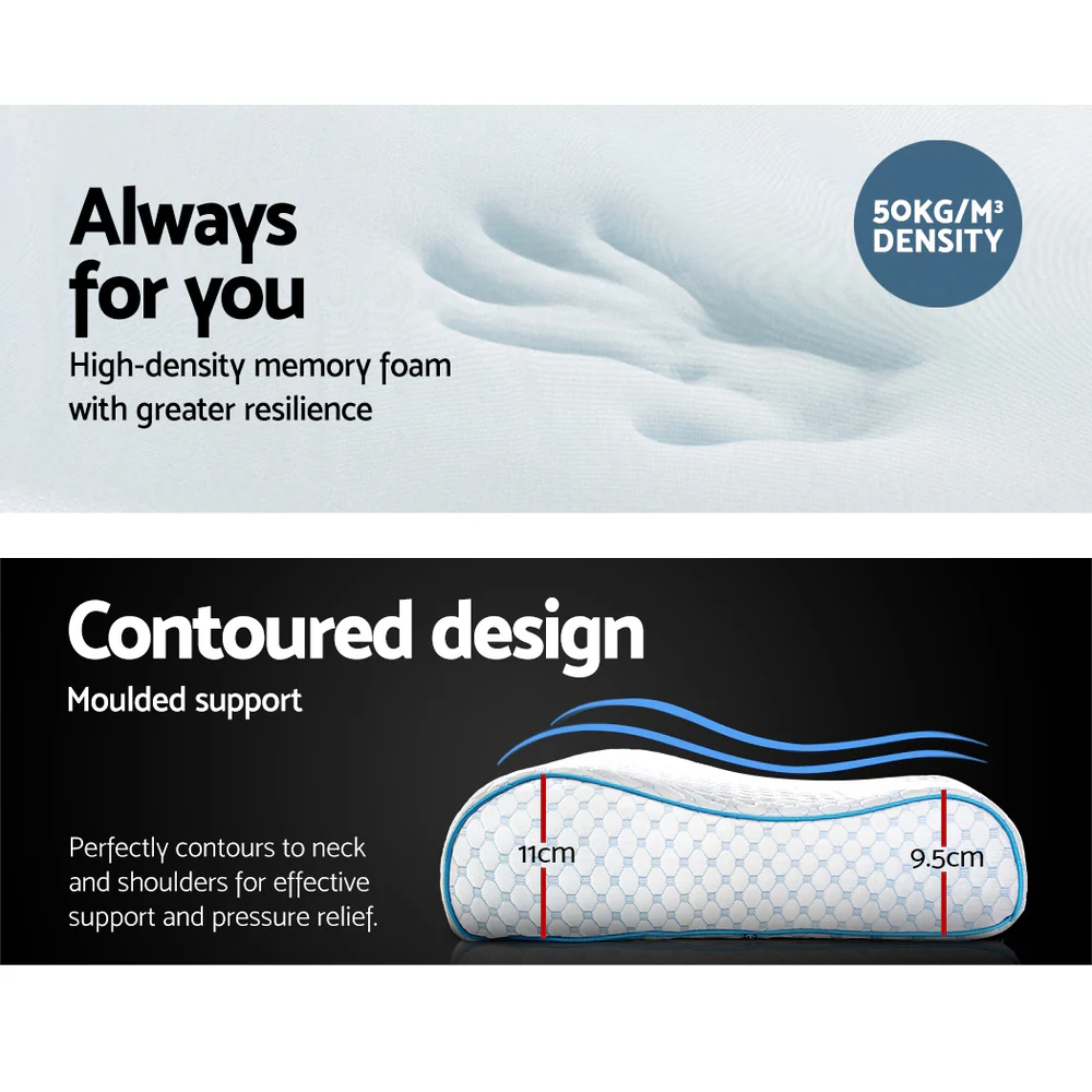 Giselle Bedding Memory Foam Contour Pillow Cool Gel - Image 4