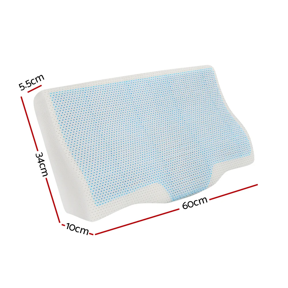 Giselle Cervical Pillow Memory Foam Contour Pillow Neck Support Cool Gel - Image 2