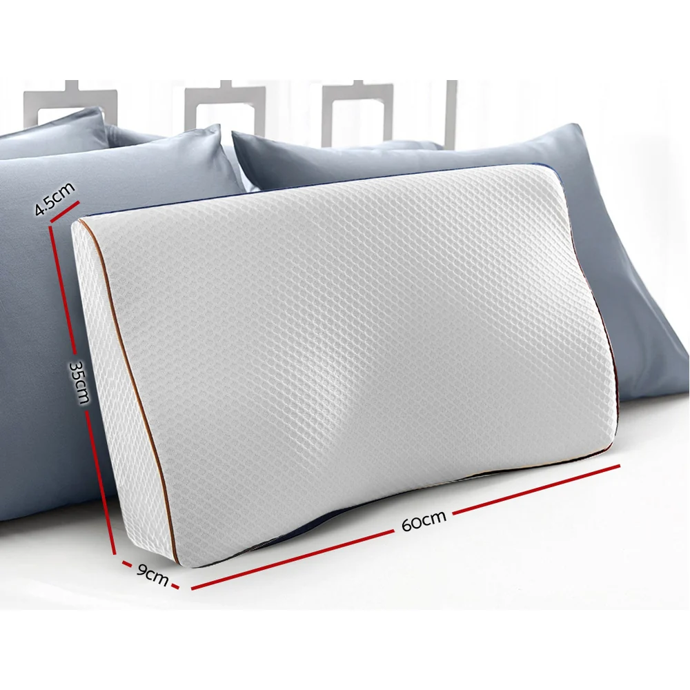 Giselle Memory Foam Pillow Neck Cervical Butterfly Ergonomic Support Grey - Image 7