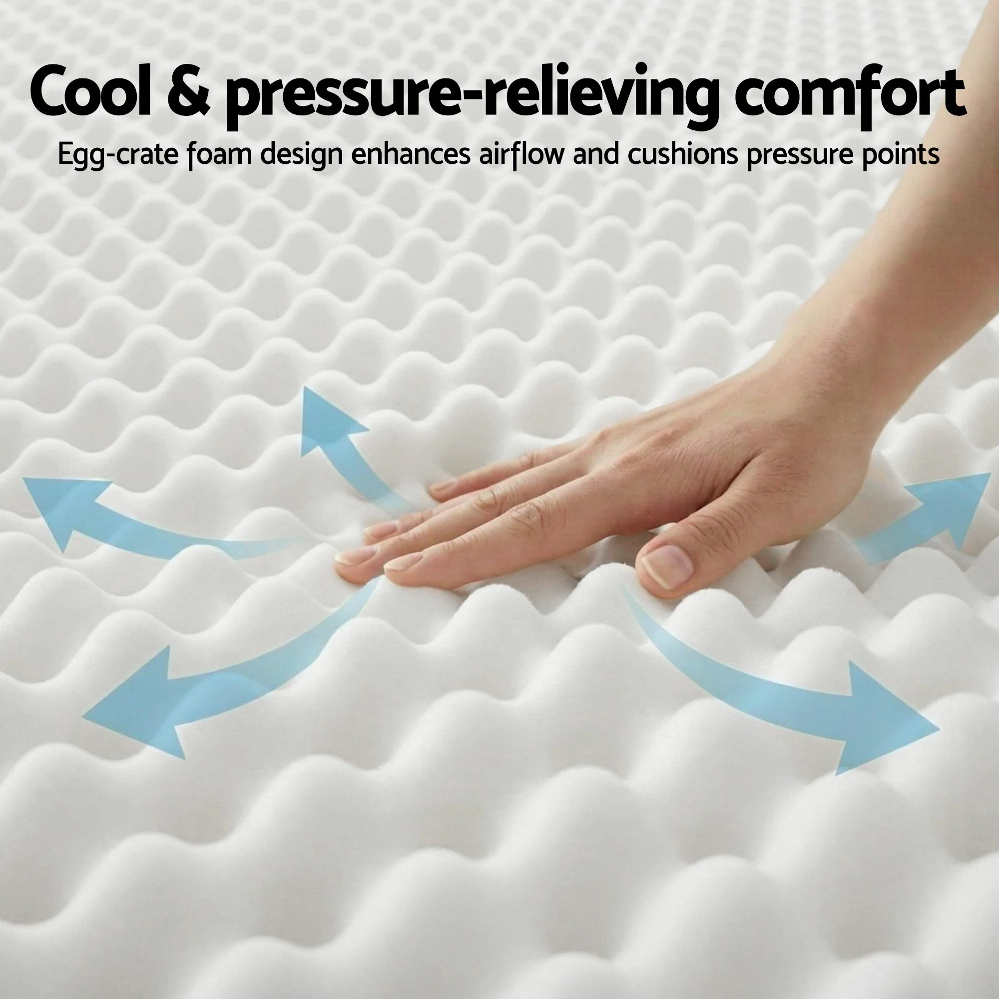 Giselle Queen Mattress 20cm with Reinforced Edge Support Egg-Crate Foam - Image 5