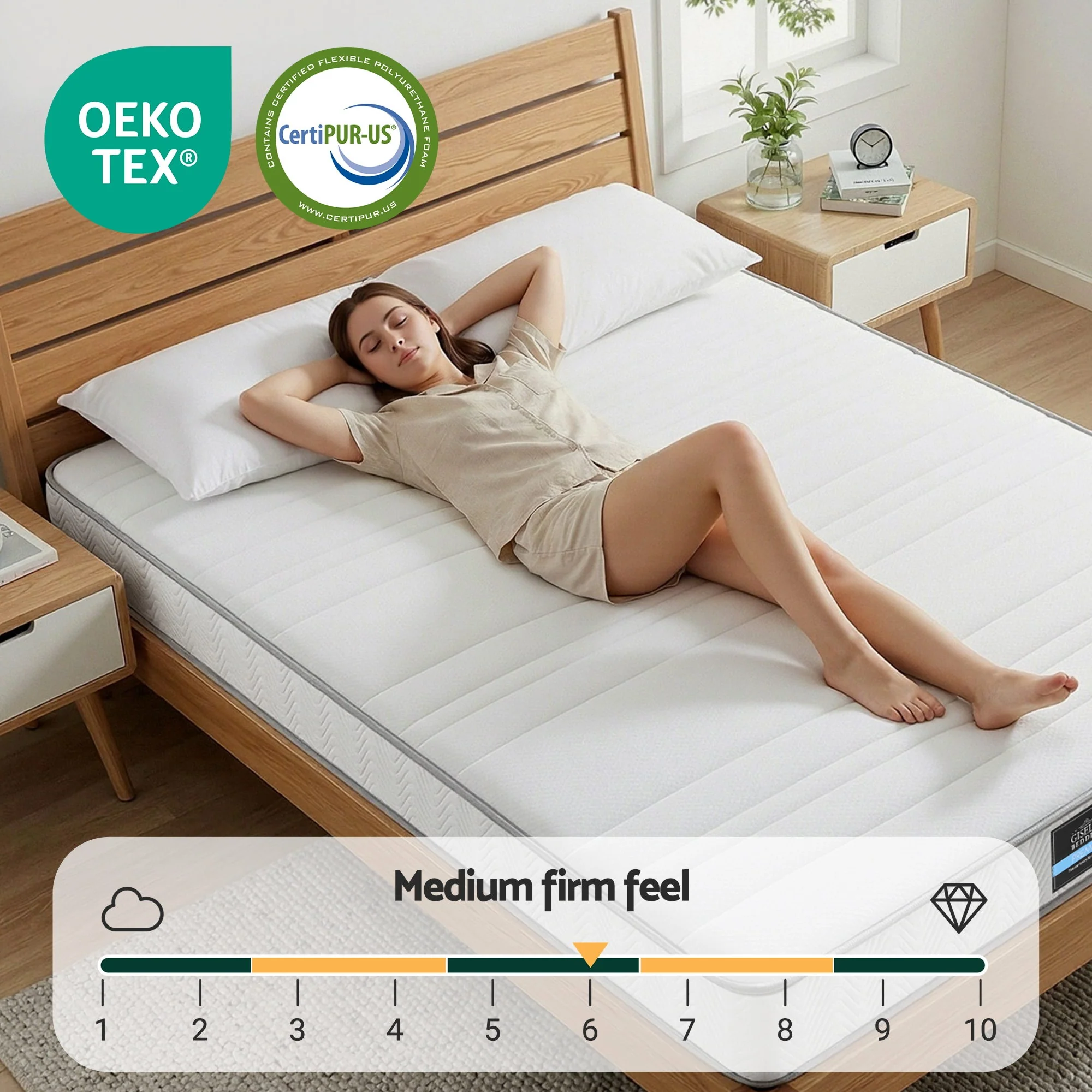 Giselle Queen Mattress 20cm with Reinforced Edge Support Egg-Crate Foam - Image 6