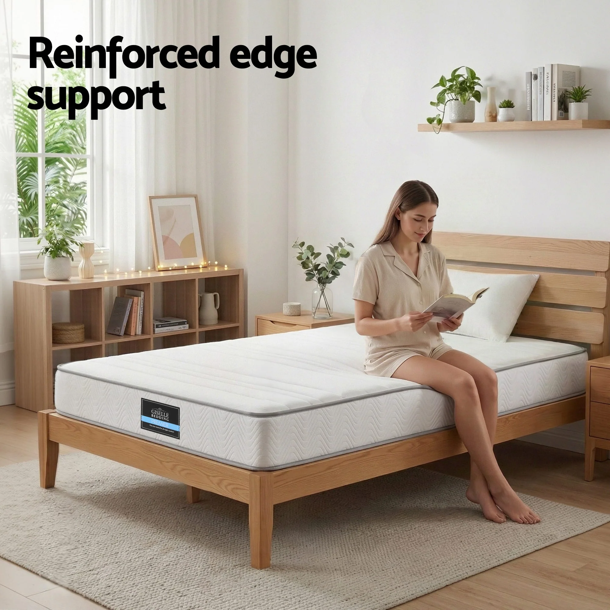 Giselle Single Mattress 20cm with Reinforced Edge Support Egg-Crate Foam - Image 8